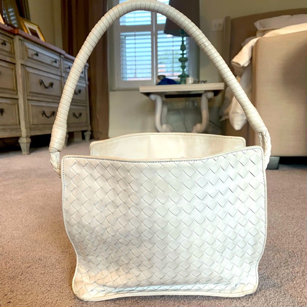 Vintage bottega Venetta white handbag